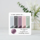 Lavender & Pink Spring Wedding Color Palette Card (Standing Front)