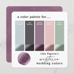 Lavender & Pink Spring Wedding Color Palette Card