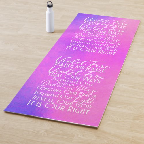 Lavender Pink Violet Fire Inspirational Prayer  Yoga Mat