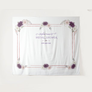 Lavender Pink White Floral Wedding Photo Booth Tapestry