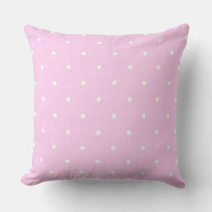 Lavender Pink with white dots Throw Pillow