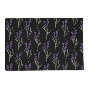 Lavender Placemat Black Pattern