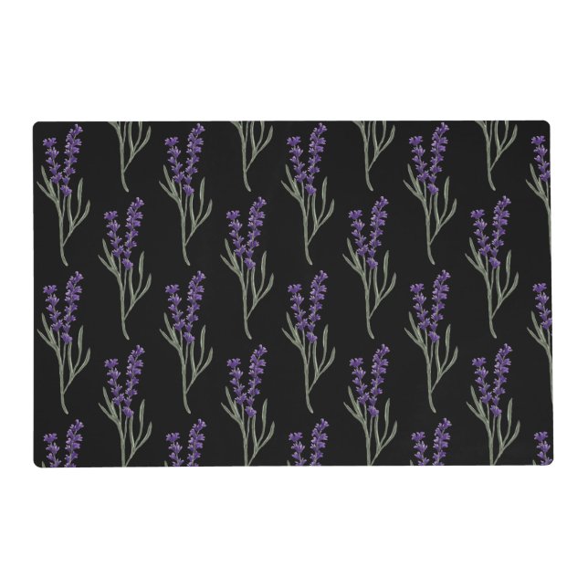 Lavender Placemat Black Pattern (Front)