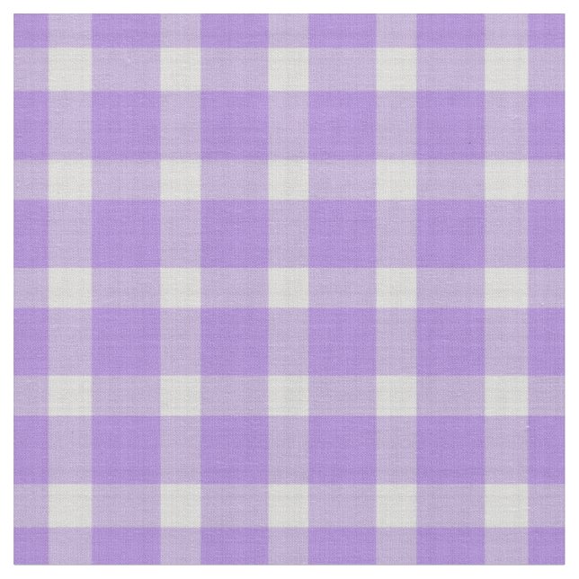 Lavender Plaid gingham  Fabric (Close Up)