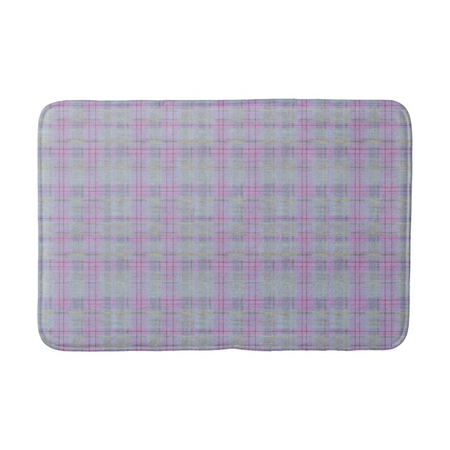 Lavender Plaid Harmony  Bath Mat (Front)