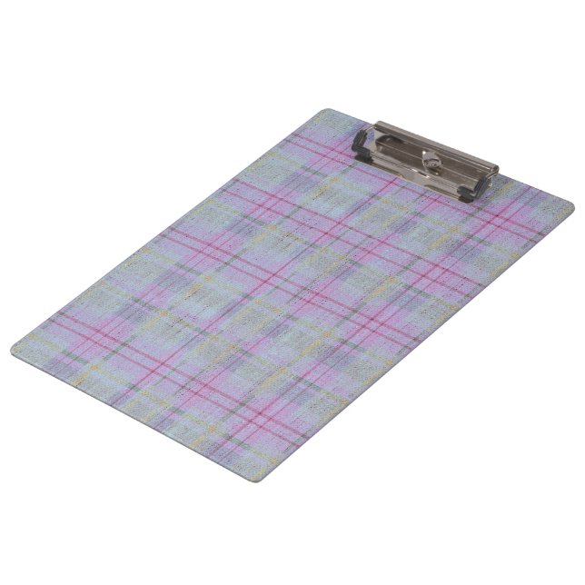Lavender Plaid Harmony  Clipboard (Angled)