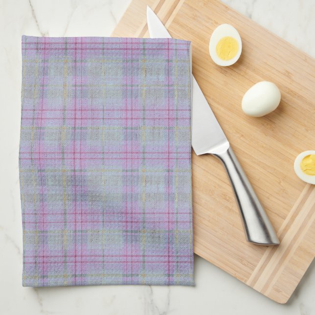 Lavender Plaid Harmony  Kitchen Towel (Quarter Fold)