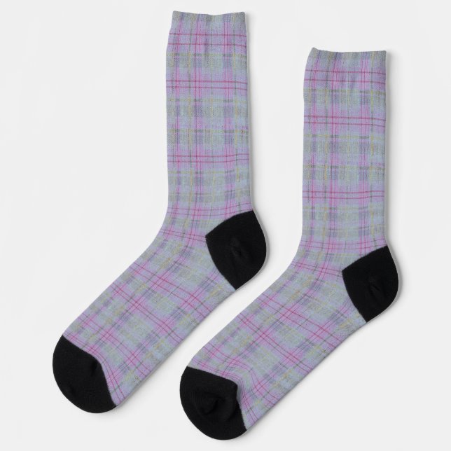 Lavender Plaid Harmony  Socks (Left)