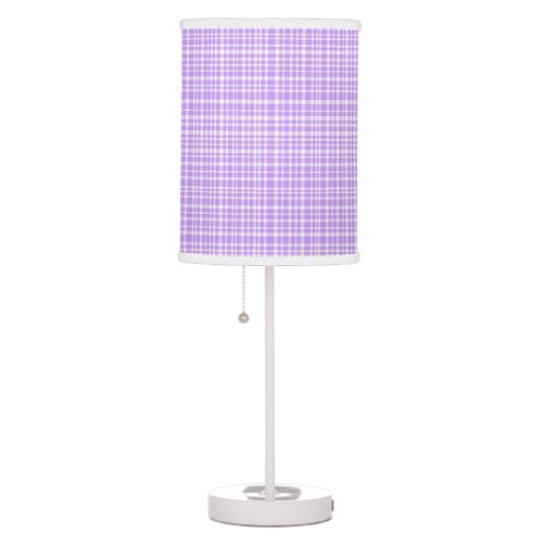 Lavender Plaid Table Lamp