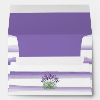 Lavender Plant with Purple Watercolor Stripes Envelope