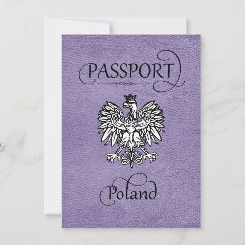 Lavender Poland Passport Save the Date Card