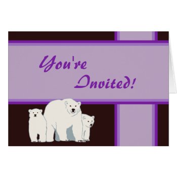 Lavender Polar Bears Shower Invitation by Joyful_Expressions at Zazzle