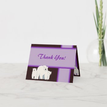 Lavender Polar Bears Thank You Card by Joyful_Expressions at Zazzle