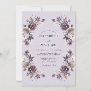 Lavender Polished Vintage Wedding Invitation
