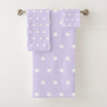 Lavender Polka Dot Bath Towel Set