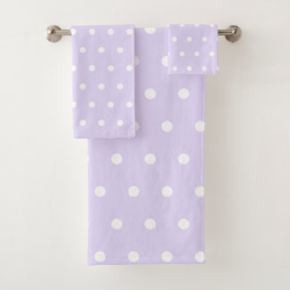 Lavender Polka Dot Bath Towel Set