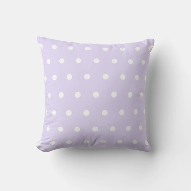 Lavender Polka Dot Throw Pillow (Front)