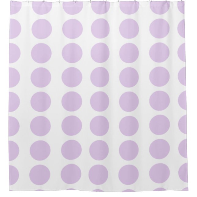 Lavender Polka Dots Design Shower Curtain (Front)