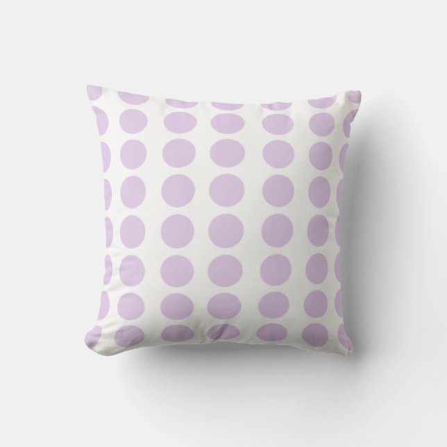 Lavender Polka Dots Design Throw Pillow (Front)