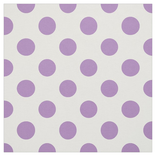 Lavender polka dots on white fabric (Swatch)