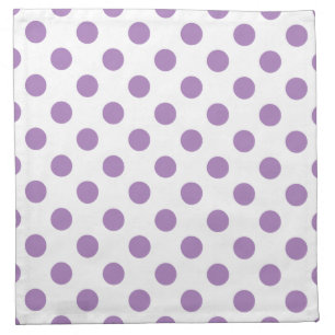 Lavender polka dots on white napkin