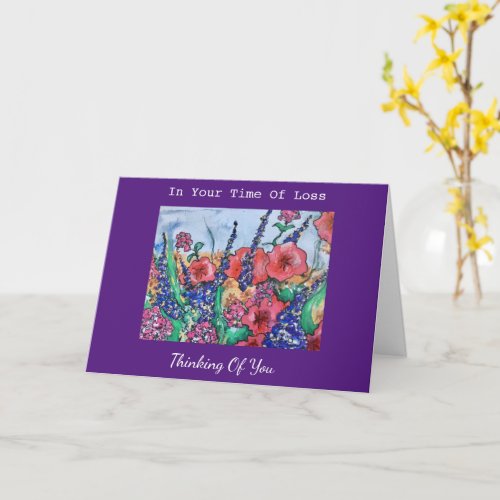 Lavender Poppy Sympathy In Time Of Loss Watercolor Card