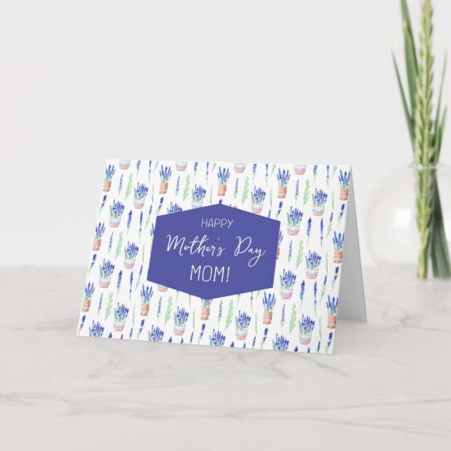 Lavender Pot Watercolor Mother’s Day Card (Front)