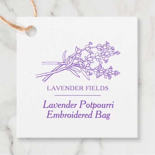 Lavender potpourri product barcode swing tag