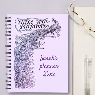 Lavender Pride and Prejudice Peacock Name Planner
