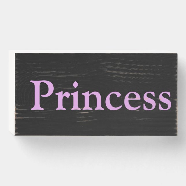 Lavender Princess Bedroom Modern Home Art Wooden Box Sign (Front Horizontal)