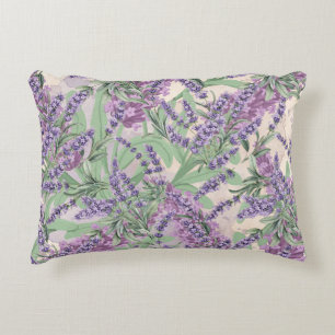 Lavender Profusion Dusty Lavender Rustic Floral Accent Pillow