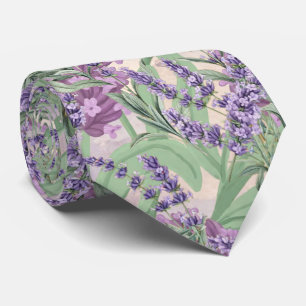 Lavender Profusion Dusty Lavender Rustic Floral Neck Tie