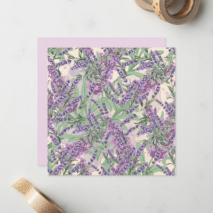 Lavender Profusion Dusty Lavender Rustic Floral Note Card