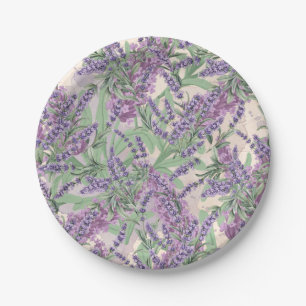 Lavender Profusion Dusty Lavender Rustic Floral Paper Plates