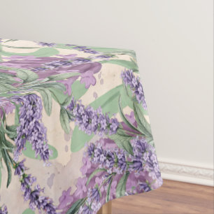 Lavender Profusion Dusty Lavender Rustic Floral Tablecloth