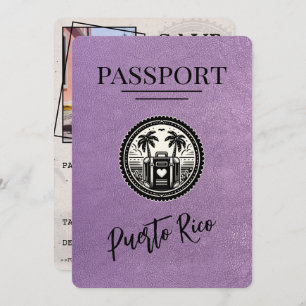 Lavender Puerto Rico Passport Save The Date