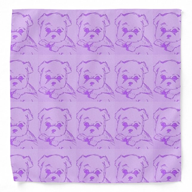 LAVENDER PUPPY BANDANA (Front)