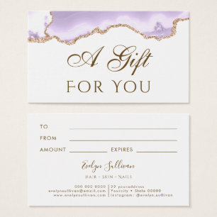 lavender purple Agate Gift Card