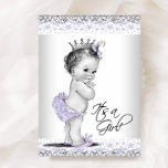 Lavender Purple And Gray Baby Girl Shower Invitation at Zazzle