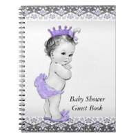 Lavender Purple and Gray Baby Shower Guest Book