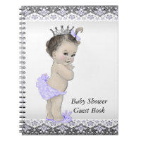 Lavender Purple and Gray Baby Shower Guest Book