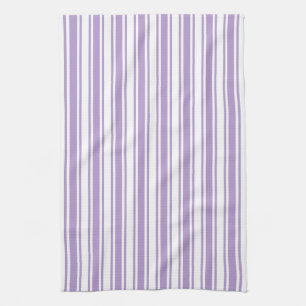 Lavender purple and white candy stripes kitchen towel