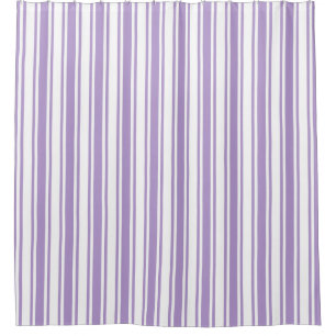 Lavender purple and white candy stripes shower curtain
