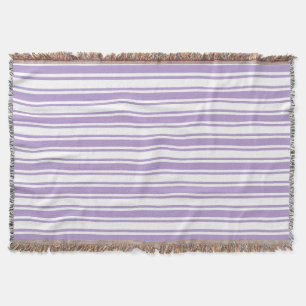 Lavender purple and white candy stripes throw blanket