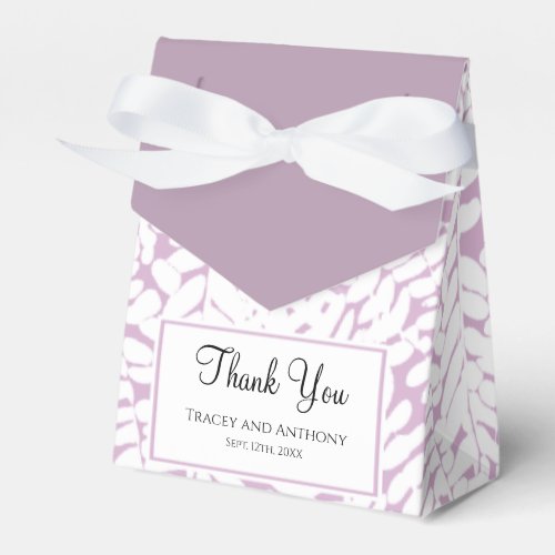 Lavender Purple and  White Fern Wedding Favor Boxes