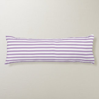 Lavender Purple and White Stripes Body Pillow
