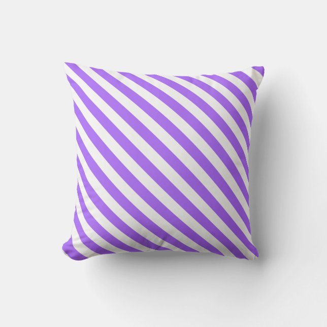 Lavender Purple and White Stripes on a Pillow (Front)