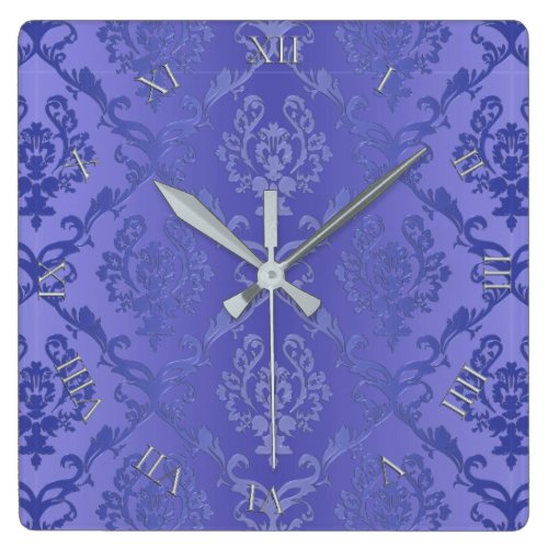 Lavender Purple Antique Vintage Damask Wall Clock