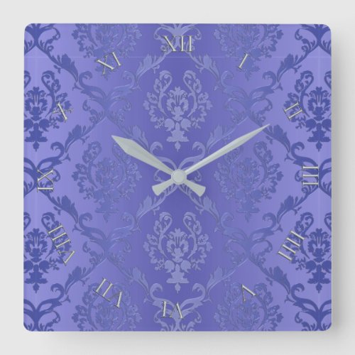 Lavender Purple Antique Vintage Damask Wall Clock