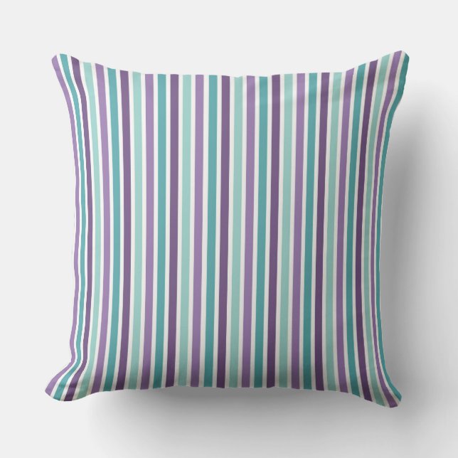 Lavender, Purple, Aqua Mix, Match Floral Paisley Throw Pillow (Front)